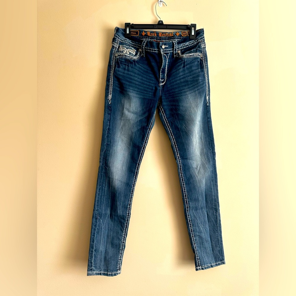 Rock Revival Olinda Easy Skinny, Stretch Womens Jeans Size 30.
